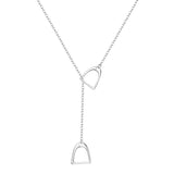 925 Silver Necklace Double Saddle Pendant Gift for Girls