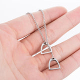 925 Silver Necklace Double Saddle Pendant Gift for Girls
