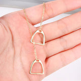 925 Silver Necklace Double Saddle Pendant Gift for Girls