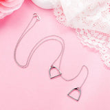 925 Silver Necklace Double Saddle Pendant Gift for Girls