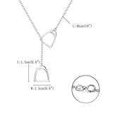 925 Silver Necklace Double Saddle Pendant Gift for Girls