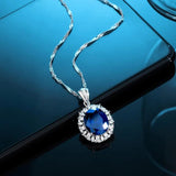 Royal High Carbon Diamond Pendant Necklace S925 Sterling Silver
