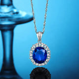 Royal High Carbon Diamond Pendant Necklace S925 Sterling Silver