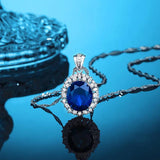 Royal High Carbon Diamond Pendant Necklace S925 Sterling Silver