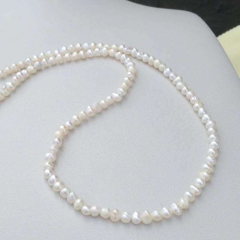 Natural South Sea Baroque Pearl Necklace 3-4mm
