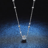Serenity S925 Silver Plate Pt950 Starry Neck Chain Jewelry