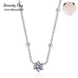 Serenity S925 Silver Plate Pt950 Starry Neck Chain Jewelry