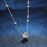 Serenity S925 Silver Plate Pt950 Starry Neck Chain Jewelry