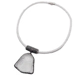 Clear Quartz Buddha Pendant Rhinestone Choker Necklace