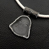 Clear Quartz Buddha Pendant Rhinestone Choker Necklace