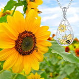 925-Sterling-Silver Honeycomb Sunflower Necklace