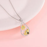 925-Sterling-Silver Honeycomb Sunflower Necklace