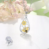 925-Sterling-Silver Honeycomb Sunflower Necklace