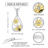 925-Sterling-Silver Honeycomb Sunflower Necklace