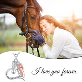 925 Silver Sterling Horse Necklaces Girl Hugs Horse Pendant Gift