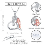 925 Silver Sterling Horse Necklaces Girl Hugs Horse Pendant Gift