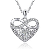 925 Sterling Silver Infinity Heart Pendant Necklace