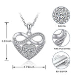 925 Sterling Silver Infinity Heart Pendant Necklace