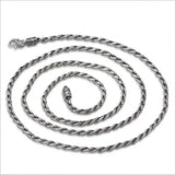 S925 Silver Vintage Necklace Hemp Rope Weave Pattern 1.6mm