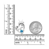 925 Silver Dolphins Pendant Heart Zircon Necklace