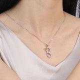 925 Sterling Silver Infinity Rose Flower Necklace Pendant Jewelry
