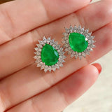 925 Silver Paraiba Tourmaline Emerald Stone Pendant Necklace