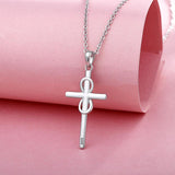 Cross Necklace 925 Sterling Silver Infinity Zircon Pendant Religious Jewelry