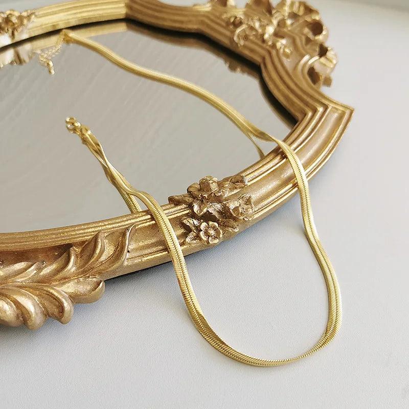 S925 Snake Bone Chain Necklace Hip Hop Blade Chain