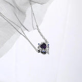 925 Silver Crystal Heart Pendant Necklace Zircon Wedding Jewelry