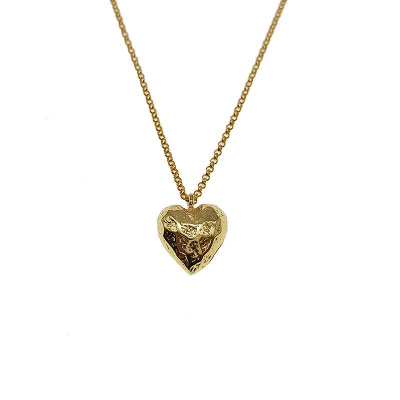 925 Silver Irregular Love Necklace Pendant Niche Stackable Jewelry