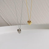 925 Silver Irregular Love Necklace Pendant Niche Stackable Jewelry