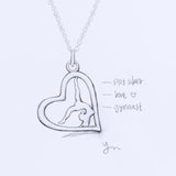 925 Silver Gymnastics Pendant Necklace Flip Gymnast Jewelry Gift
