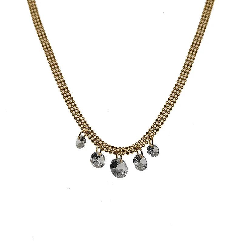 S925 Sterling Silver Zircon Clavicle Chain Necklace