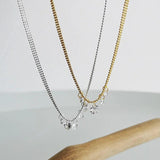 S925 Sterling Silver Zircon Clavicle Chain Necklace