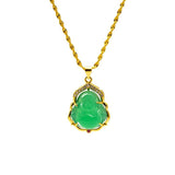 Women's Buddha Pendant Necklace 24K Gold Plated Vintage Collar Jewelry