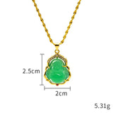 Women's Buddha Pendant Necklace 24K Gold Plated Vintage Collar Jewelry