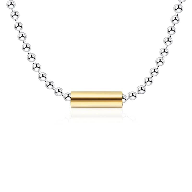 925 Silver Tube Chain Pendant Choker Necklace