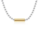925 Silver Tube Chain Pendant Choker Necklace