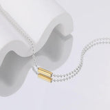 925 Silver Tube Chain Pendant Choker Necklace