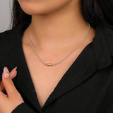 925 Silver Tube Chain Pendant Choker Necklace