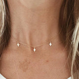 Boho Cross Necklace Choker Pendant for Women