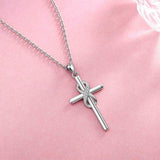 925 Silver Cross Necklace Infinity Love Cross Baptism Pendant