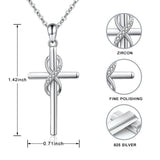 925 Silver Cross Necklace Infinity Love Cross Baptism Pendant