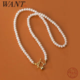 925 Silver Baroque Pearl Charm Necklace for Women