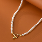 925 Silver Baroque Pearl Charm Necklace for Women