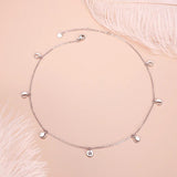 Star Moon Charm Choker Necklace 925 Silver Sona Diamond