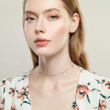 Star Moon Charm Choker Necklace 925 Silver Sona Diamond