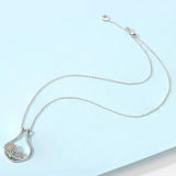 925 Silver Sunflower CZ Ring Holder Necklace Daisy Rotable Choker Chain
