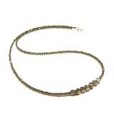 Real Pyrite Beads 925 Silver Choker Necklace
