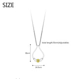 925 Silver Sunflower CZ Ring Holder Necklace Adjustable Choker Chain